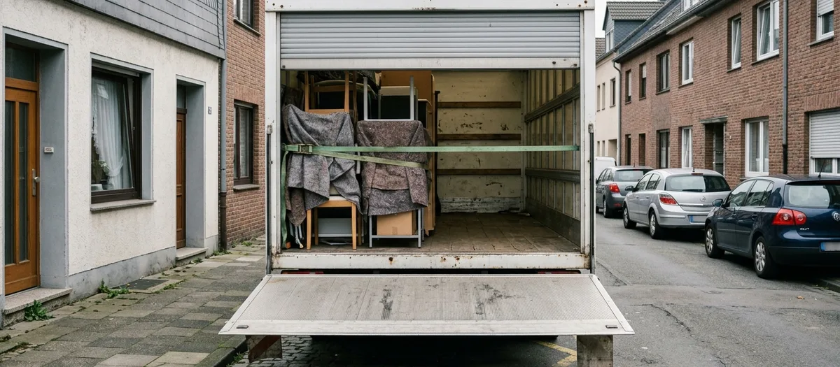 Teilweise beladener Kofferwagen, in dem Platz für eine weitere kleine Ladung bleibt